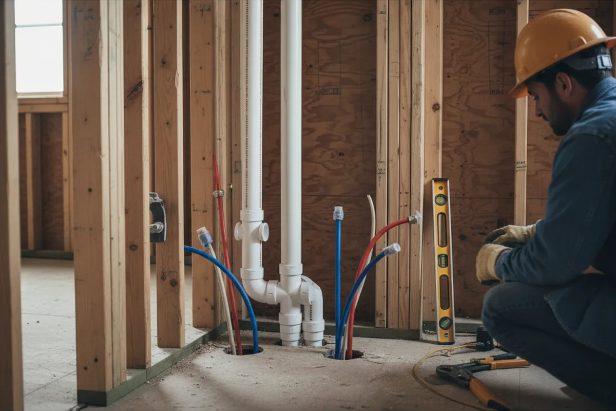Drain and supply rough-in during Toilet Repair and Installation in Haydenville